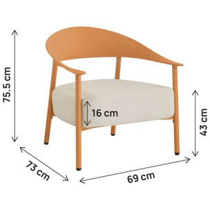Lot de 2 fauteuils de jardin en plastique et métal "Céora" - Orange