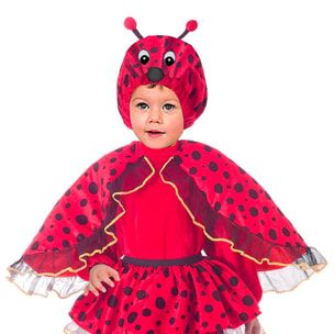 Costume Carnevale Travestimento Coccinella Peluche Rosso Nero Baby Bambini Ciao