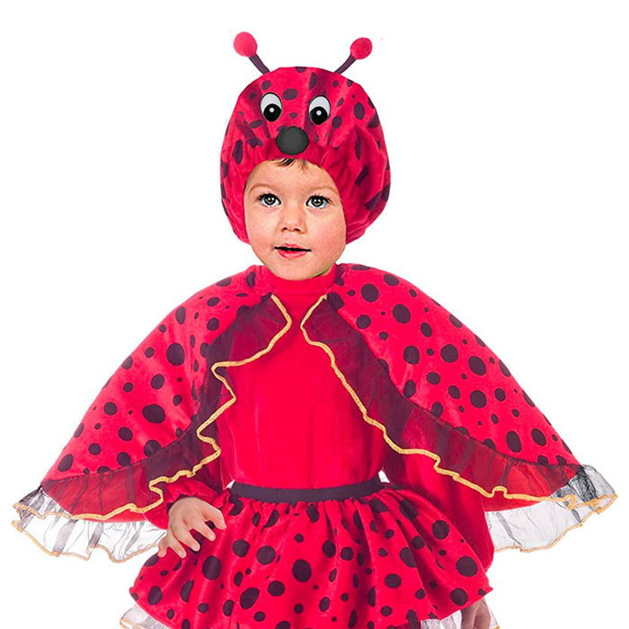 Costume Carnevale Travestimento Coccinella Peluche Rosso Nero Baby Bambini Ciao