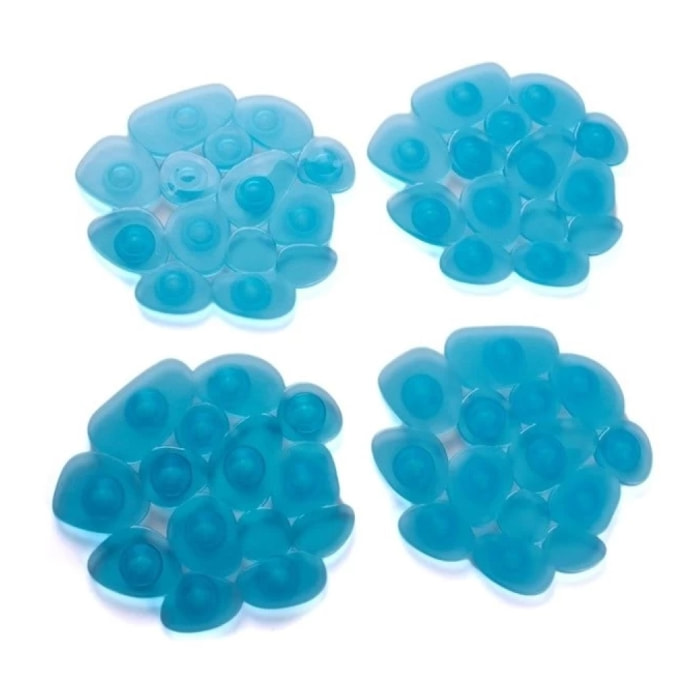 Lot de 4 Tapis antiderapants de douche ou baignoire PVC GALETS 12x13cm Bleu Transparent MSV