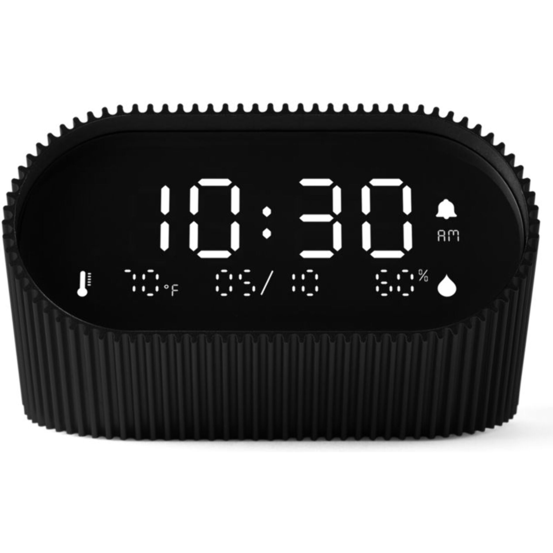 Réveil LEXON Ray Clock Thermomètre et Hygromètre Noir