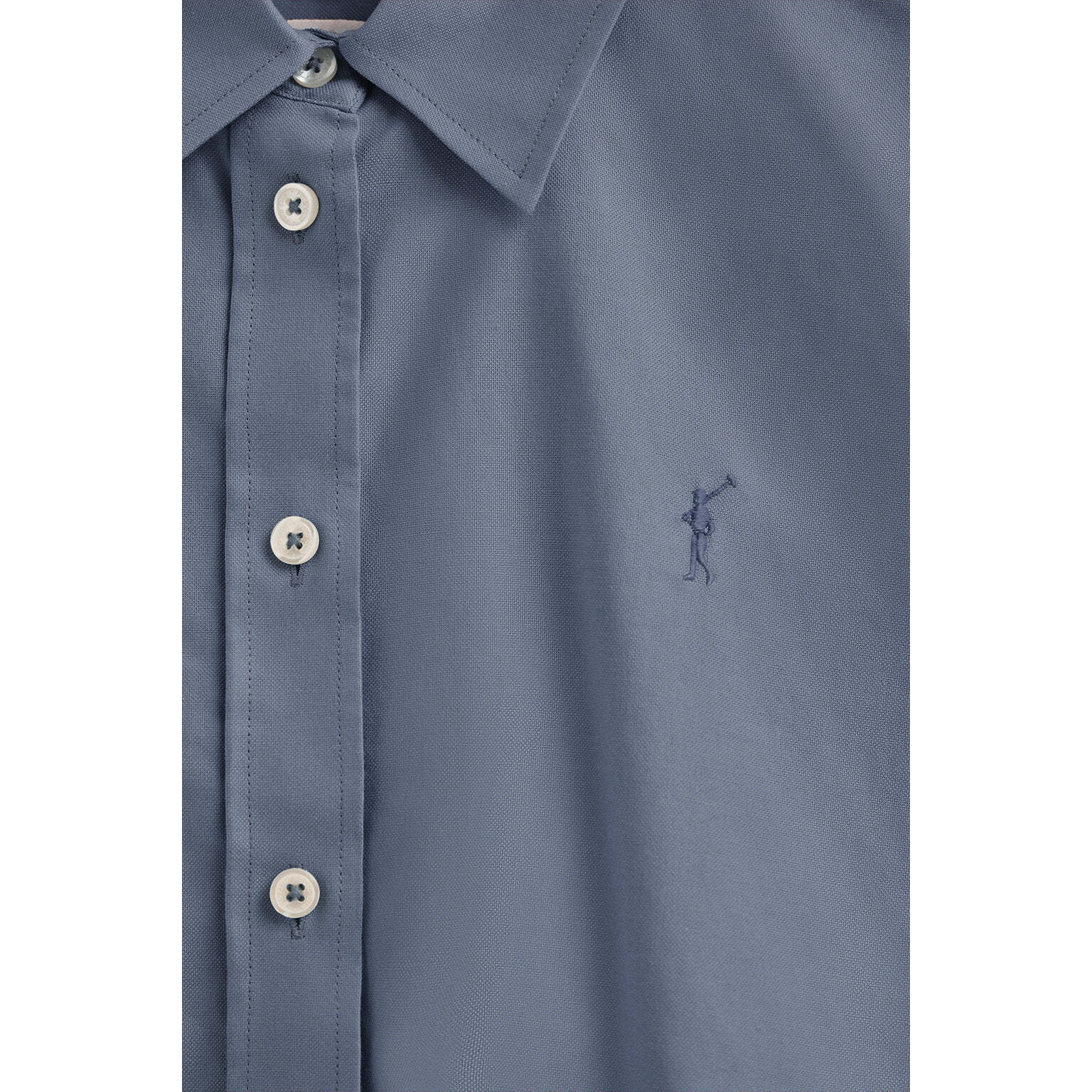 Camicia blu denim dal fit dritto con logo Rigby Go