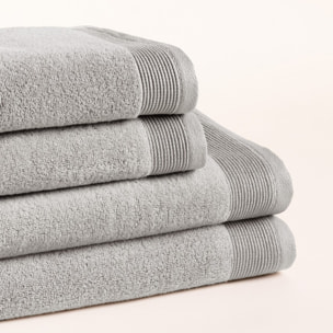 Lot de 4 serviettes Harmony Titanium - Zero Twist - 600 grammes