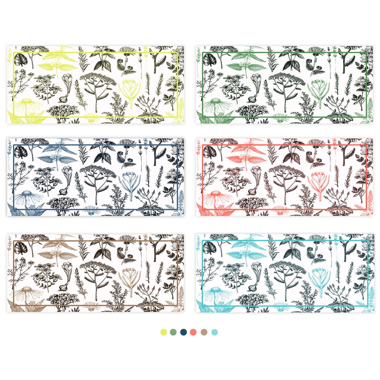 Alfombra de vinilo CERAMIKO, Plantas medicinales turquesa 66x150 cm