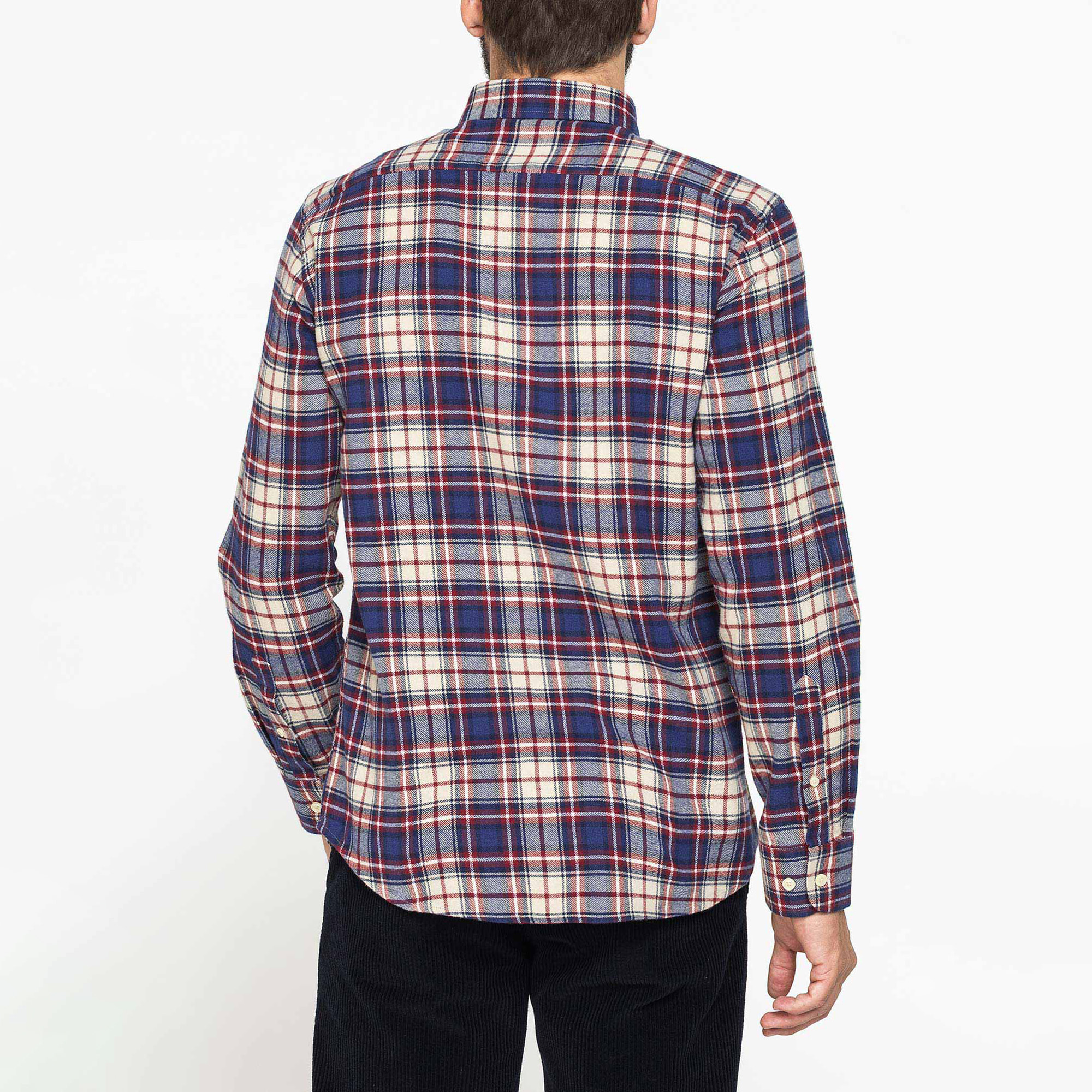 CAMICIA FANTASIA TINTO FILO IN FLANELLA LEGGERA