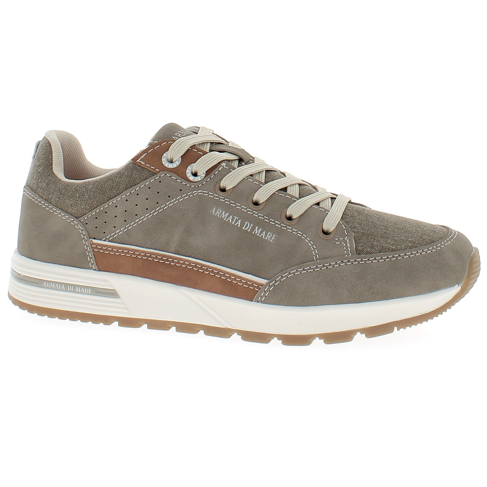 Armata di Mare Scarpe Uomo Sneakers Casual Stringate con Soletta Rimovibile in Memory Foam AMU 1L915 Taupe