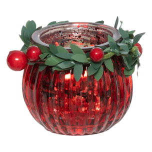 Photophore mercurisé couronne D.6cm assorti