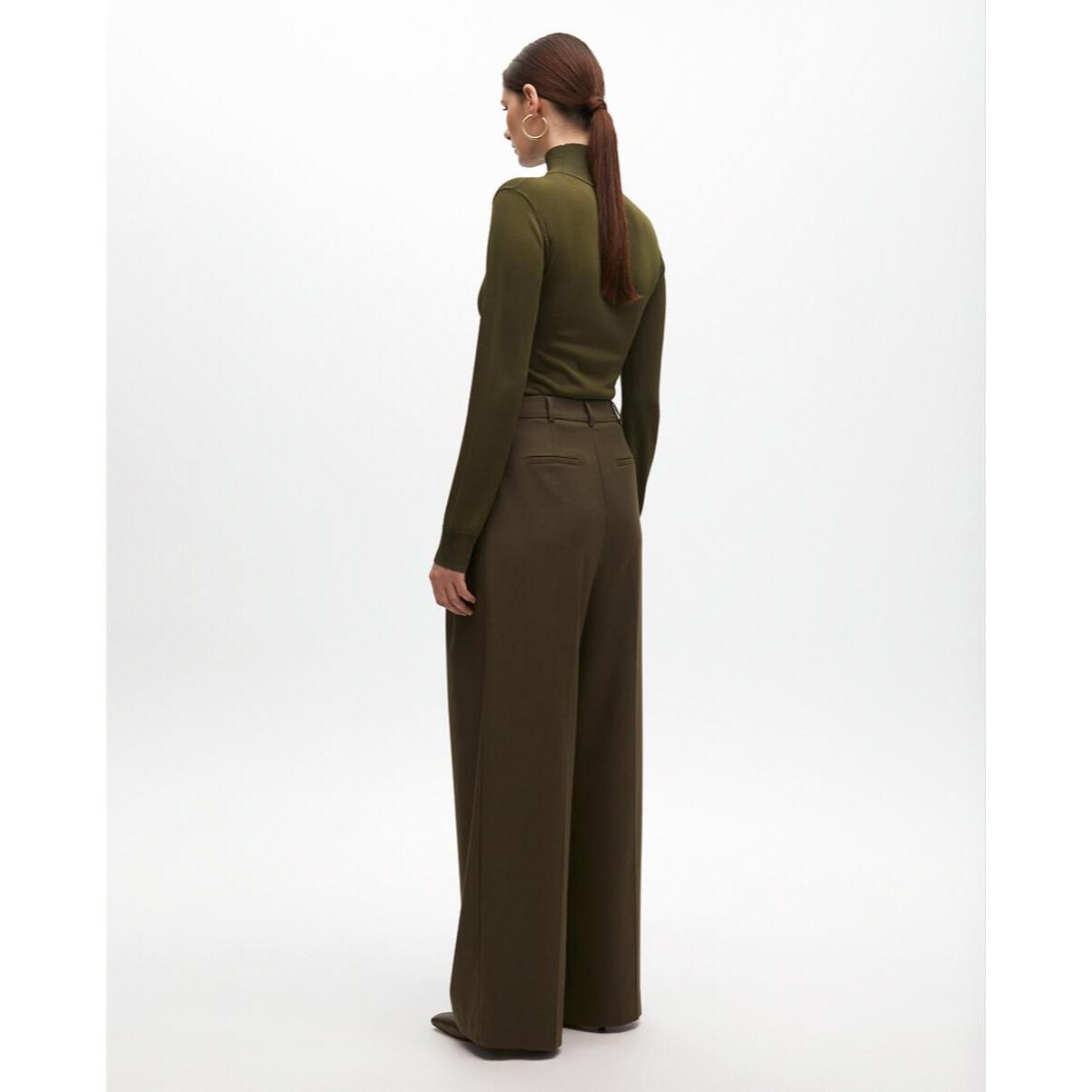 Pantaloni Palazzo da Completo con Pieghe