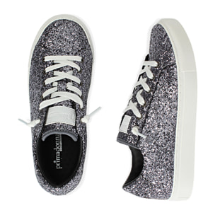 Zapatillas plateadas con glitter