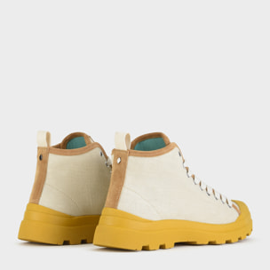 ZAPATO ABOTINADO HOMBRE P03 DE LINO Y ANTE NIEBLA AMARILLO