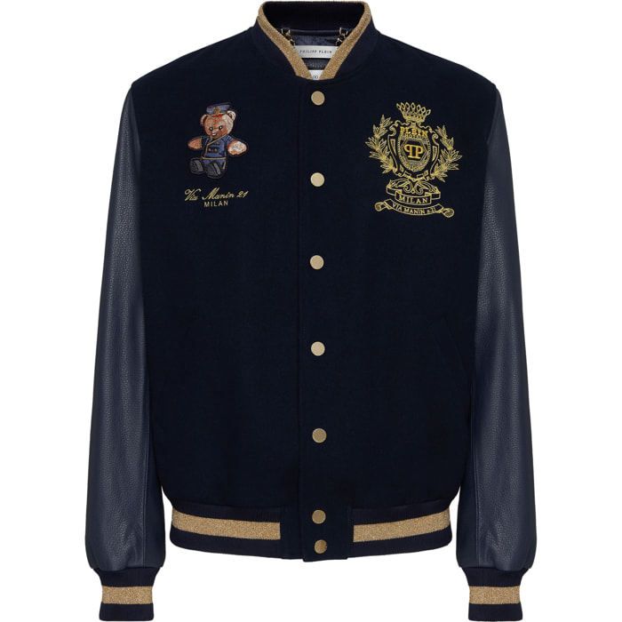 PHILIPP PLEIN Bomber de cuero TEDDY