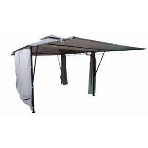 Tonnelle 3x3m - acier - gris anthracite - MERIDA