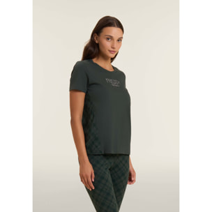 T-shirt raglan con inserto geometrico