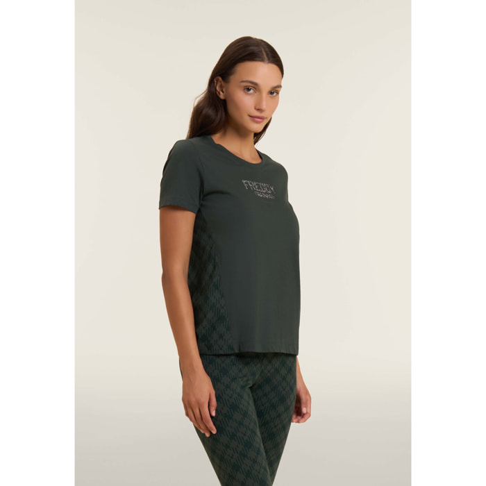 T-shirt raglan con inserto geometrico