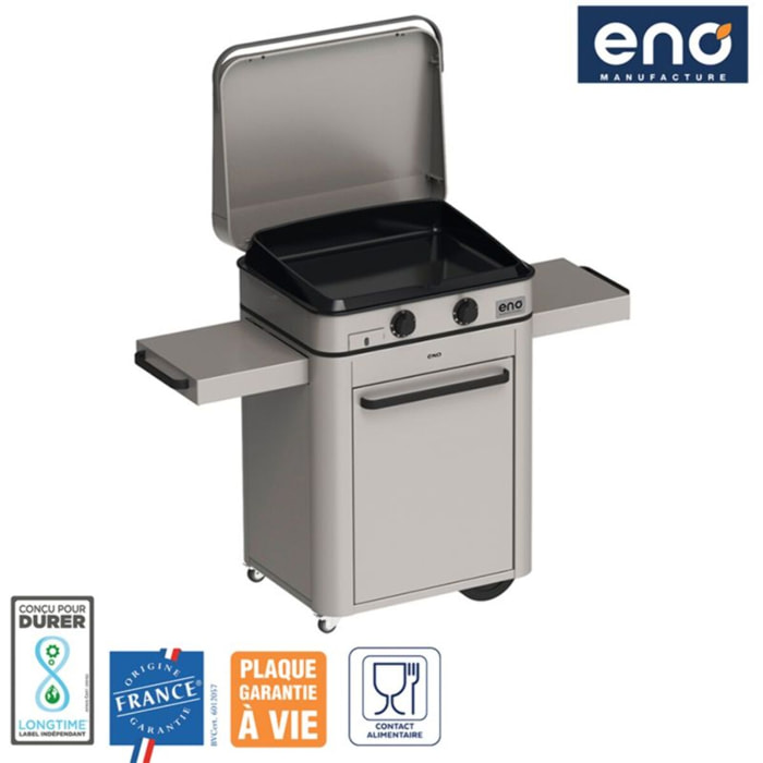 Plancha gaz ENO Enosign 65 chariot + Plancha inox