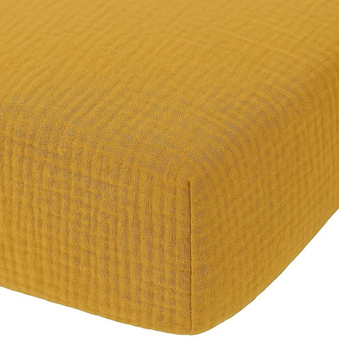 Drap Housse - Bonnet:30cm - 100% gaze De Coton Safran