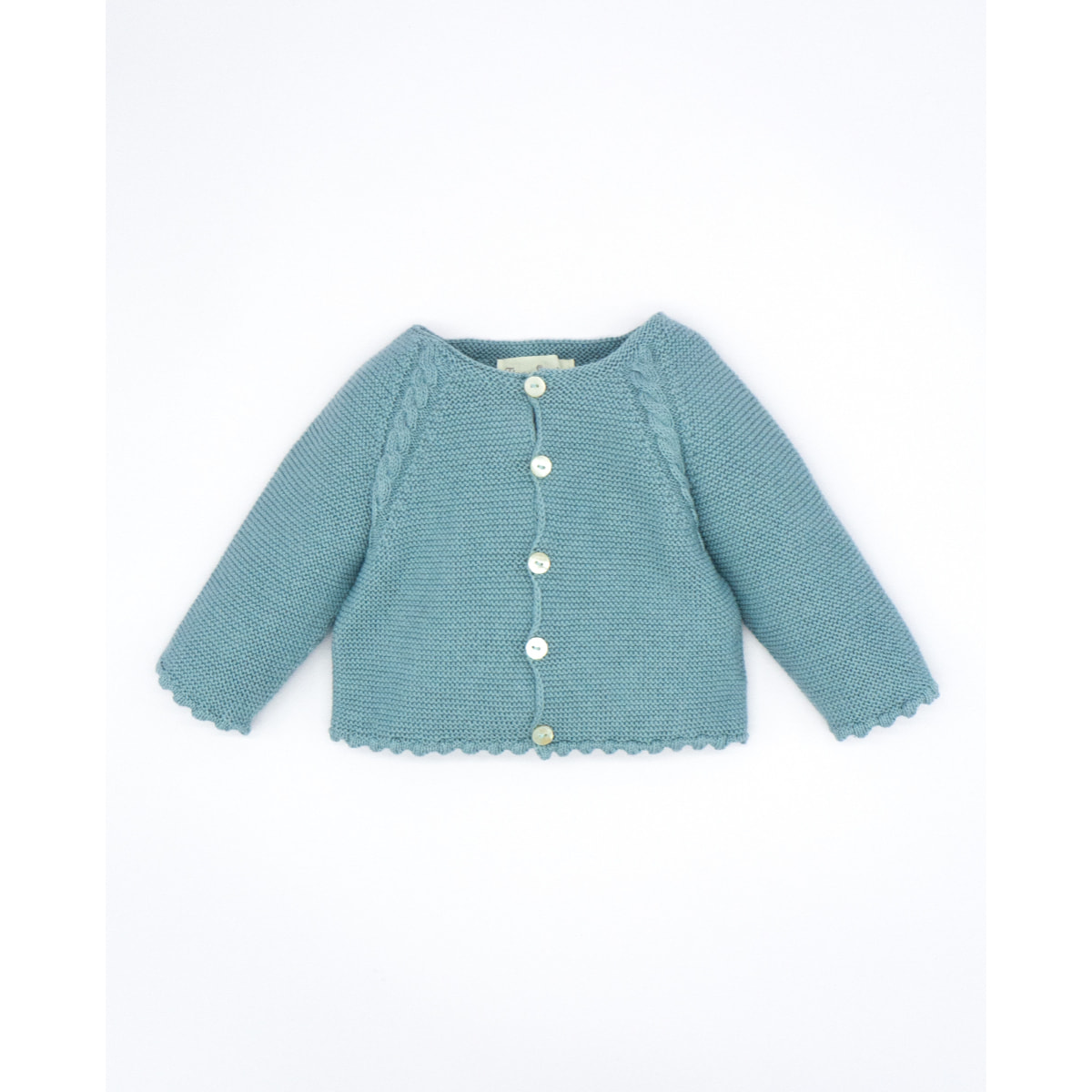 CHAQUETA BEBÉ TRENZA AZUL