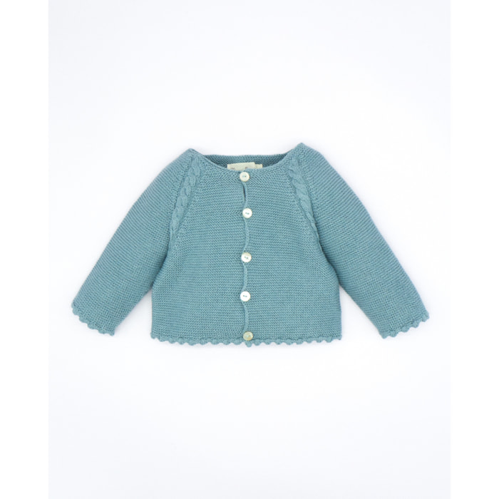 CHAQUETA BEBÉ TRENZA AZUL