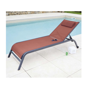 Transat de jardin en acier - terracotta - GOZO