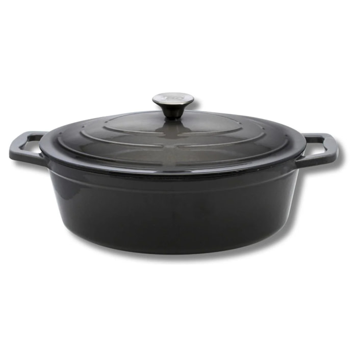 Cocotte en fonte émaillée 33 cm gris classique 5 L Elo