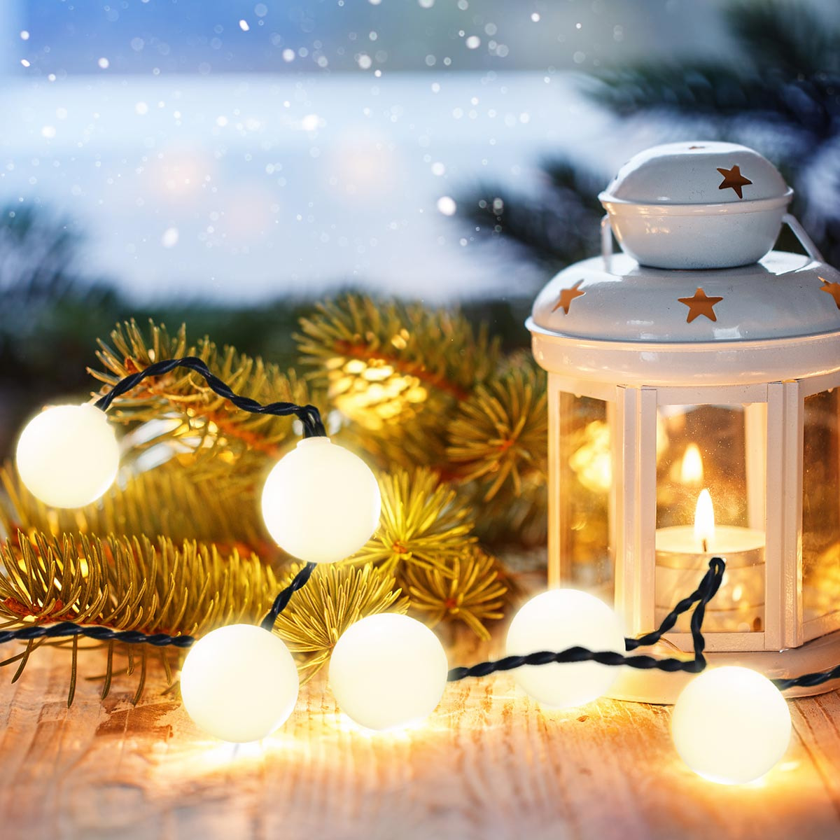 Guirlande solaire BILLY 60 boules 6.9M