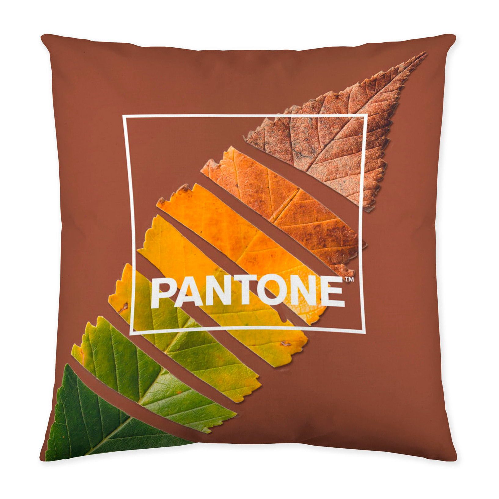 Pantone - Funda de Cojín Estampado - Con Cremallera - Sin relleno - 100% Algodón - Leaf