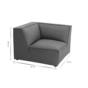 Module d'angle central pour canapé en cuir marron SPLIT