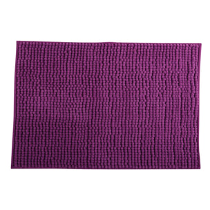 Alfombra de baño MSV "Chenille" de microfibra en color morado 60 x 90 cm