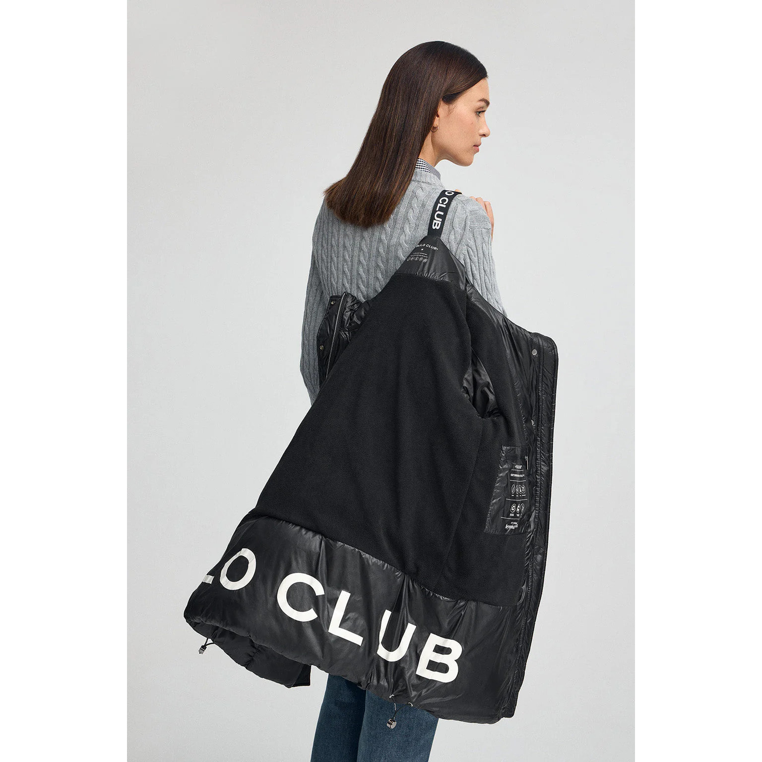 Abrigo Silvon negro con logo Polo Club