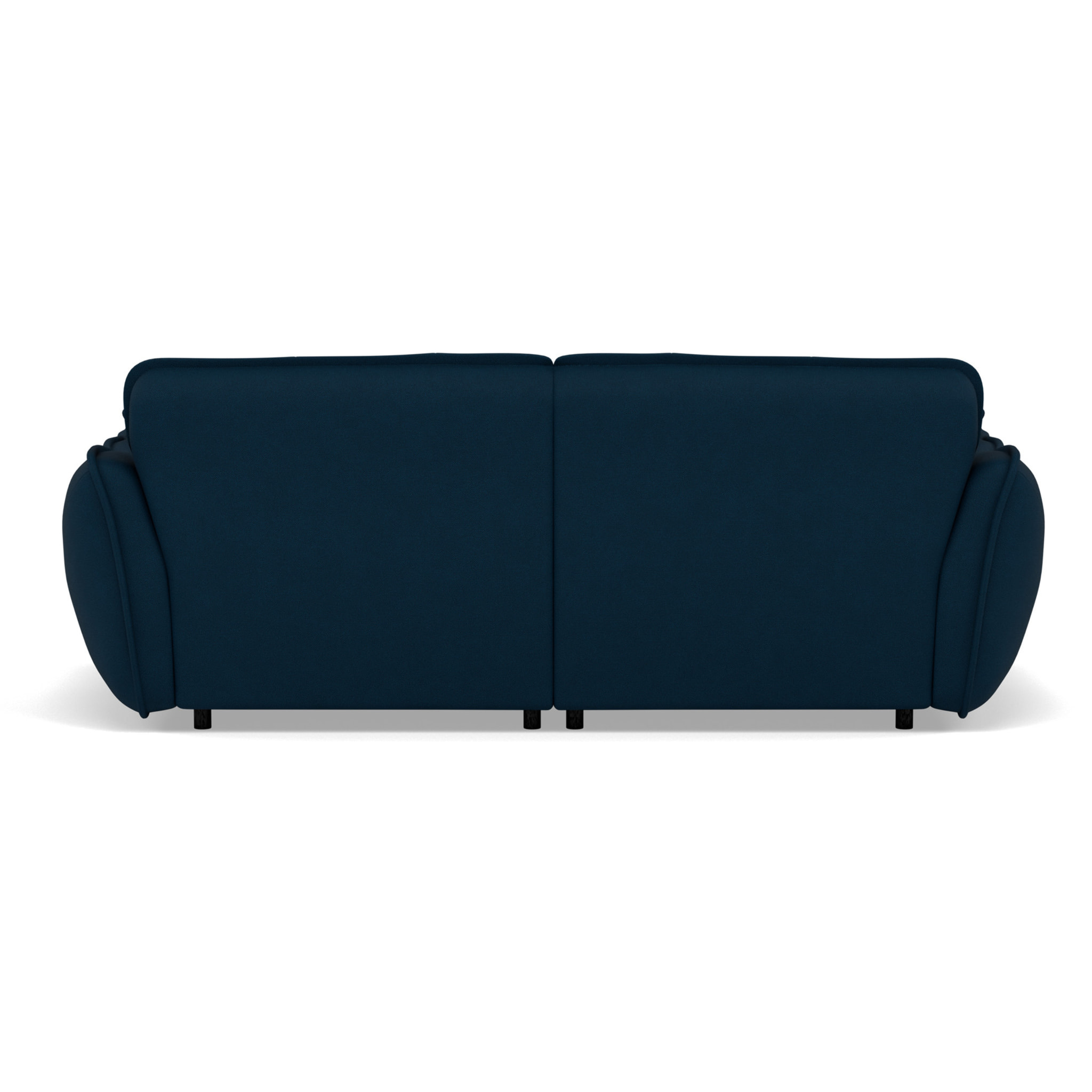 Thais - canapé droit 4 places avec double méridienne assise profonde en tissu texturé - Bleu