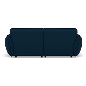 Thais - canapé droit 4 places avec double méridienne assise profonde en tissu texturé - Bleu