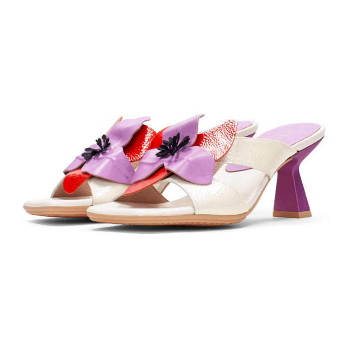 Sandalia Destalonada Danielle Crema violet 6 cm