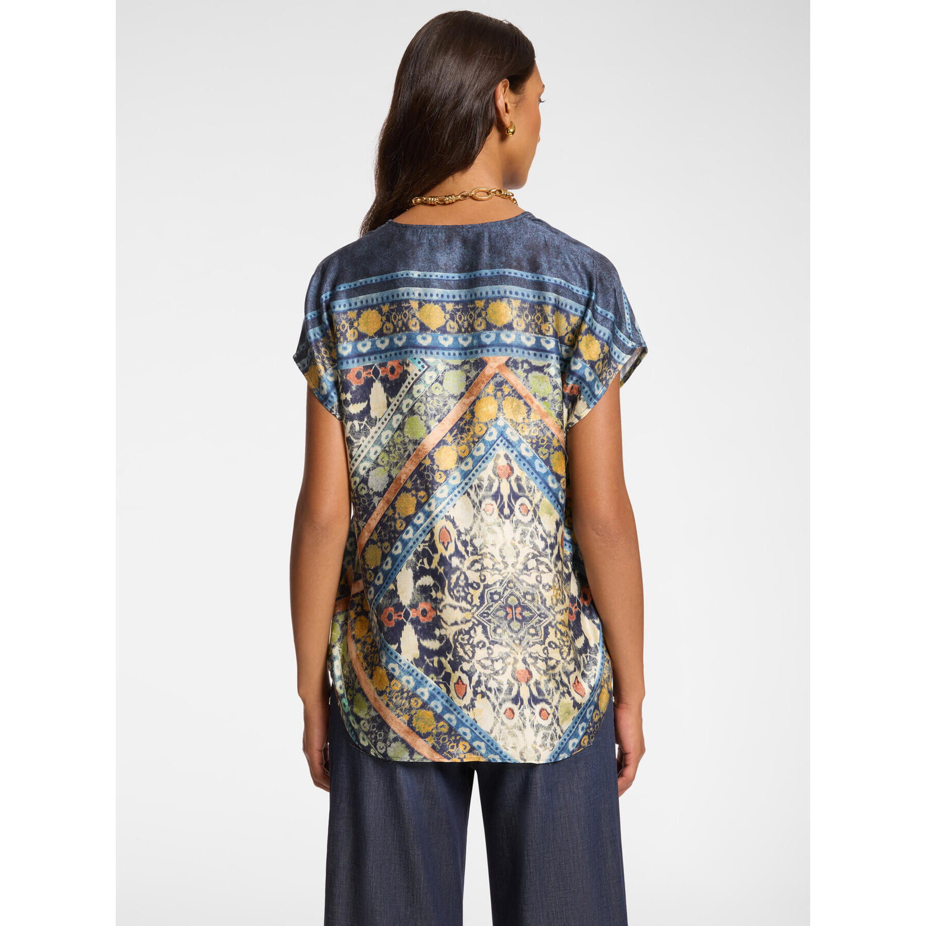 Elena Mirò - Blusa dalla stampa etnica - Blu