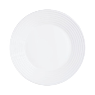 6 assiettes plates Harena - Luminarc - en verre opale extra résistant