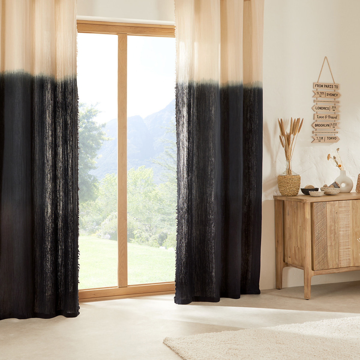 Rideau Tie & Dye Inuit Dreams bleu 140x260cm