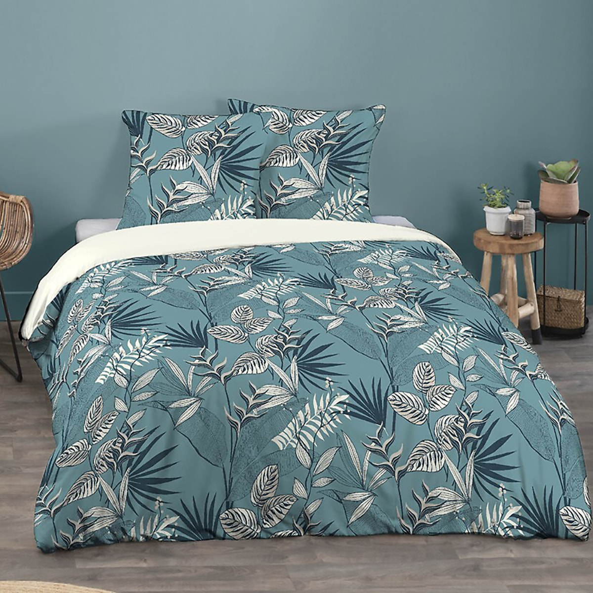 Parure housse de couette polyester vert