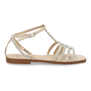 Sandalias planas de mujer, comodas y elegantes, diseño moderno con adornos brillantes