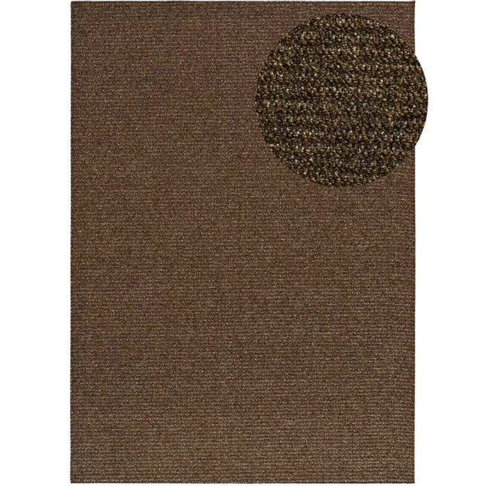 LUMEN Alfombra lavable lisa con bucles marrón, varias medidas disponibles.