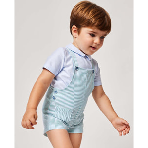 CAMISA MANGA CORTA CON CUELLO FRANCES AZUL