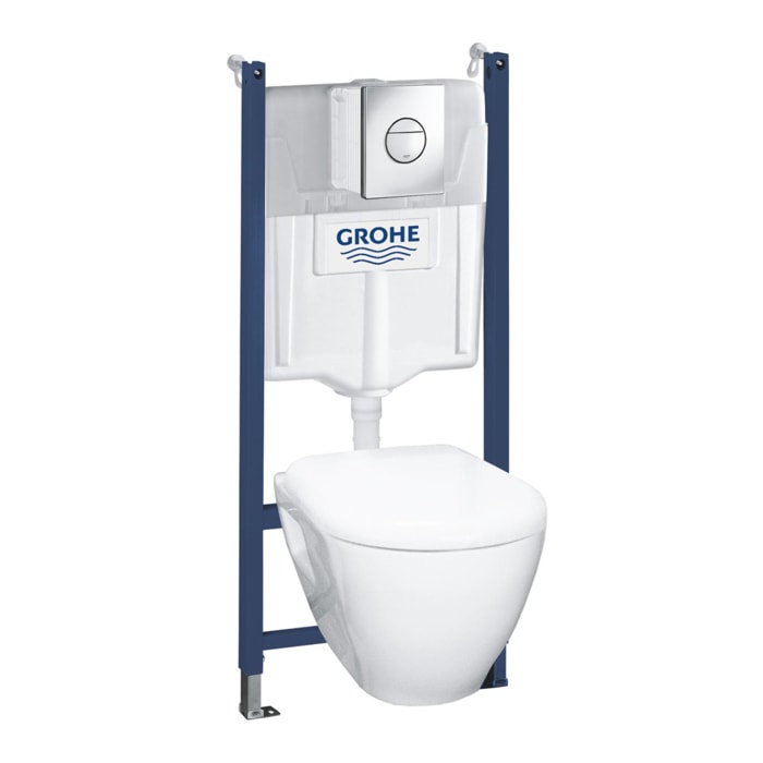GROHE Bati-support Solido Pack WC suspendu, cuvette, abattant softclose et plaque de commande