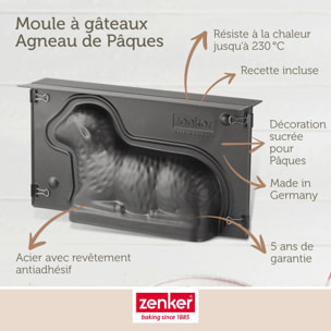 Lot de 2 moules à gâteaux 3D en forme d'agneau pascal 900 ml Zenker Special Season