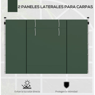 Paredes Laterales para Carpa de 2 Paneles 295x195 cm Cortina Lateral de Tela Oxford con Ventana Enrollable y Puerta con Cremallera para Carpa 3x3 m o 3x6 m Verde