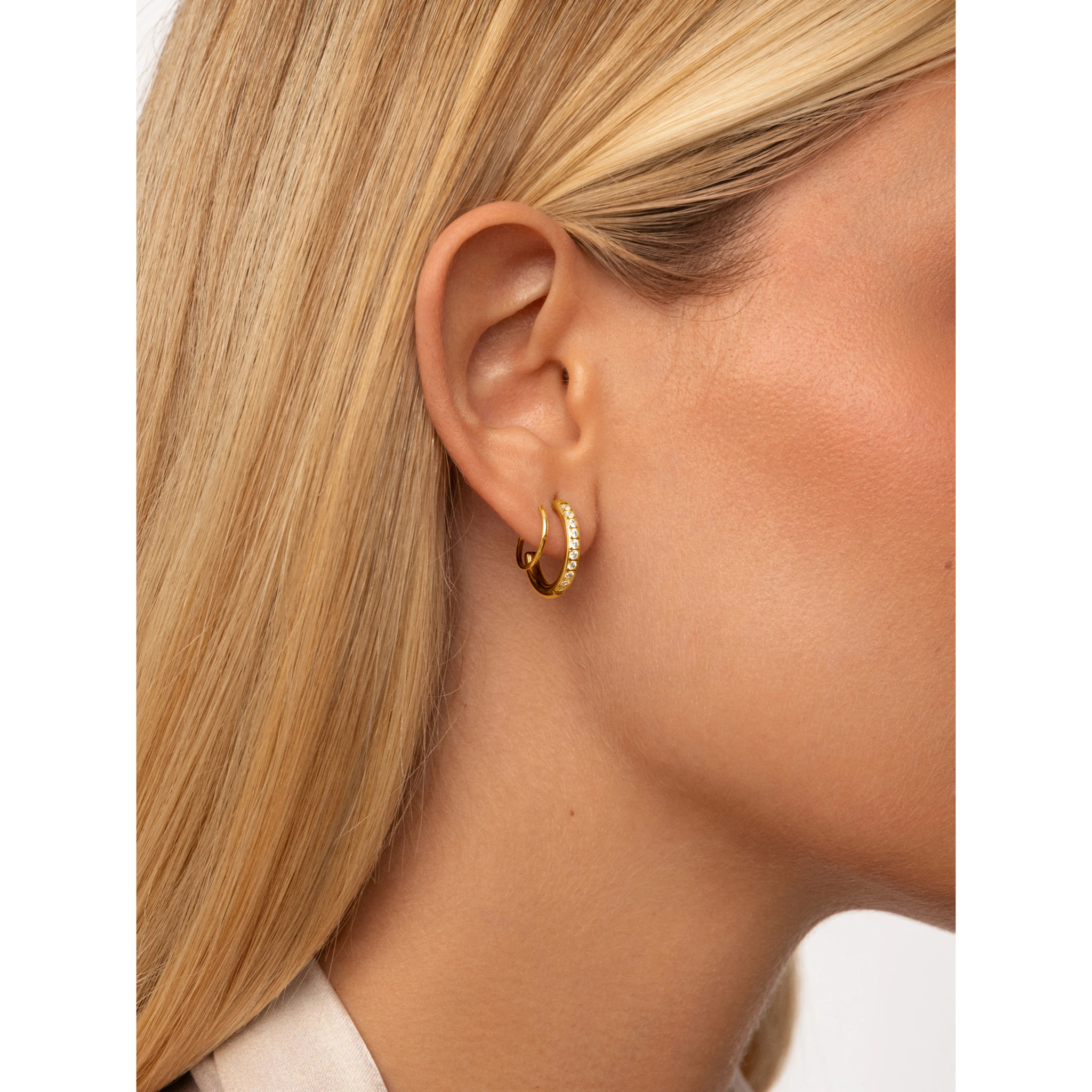 Orecchini Swirl  in Acciaio Placcato Oro