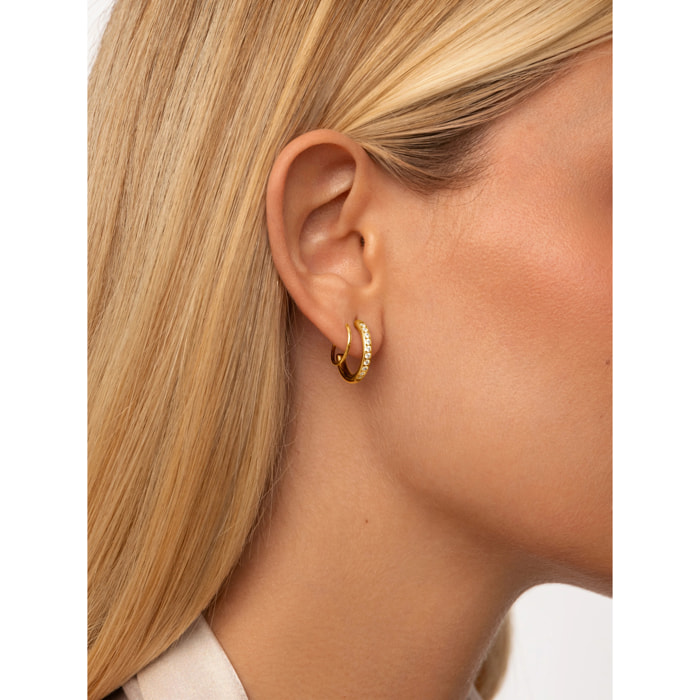 Orecchini Swirl  in Acciaio Placcato Oro