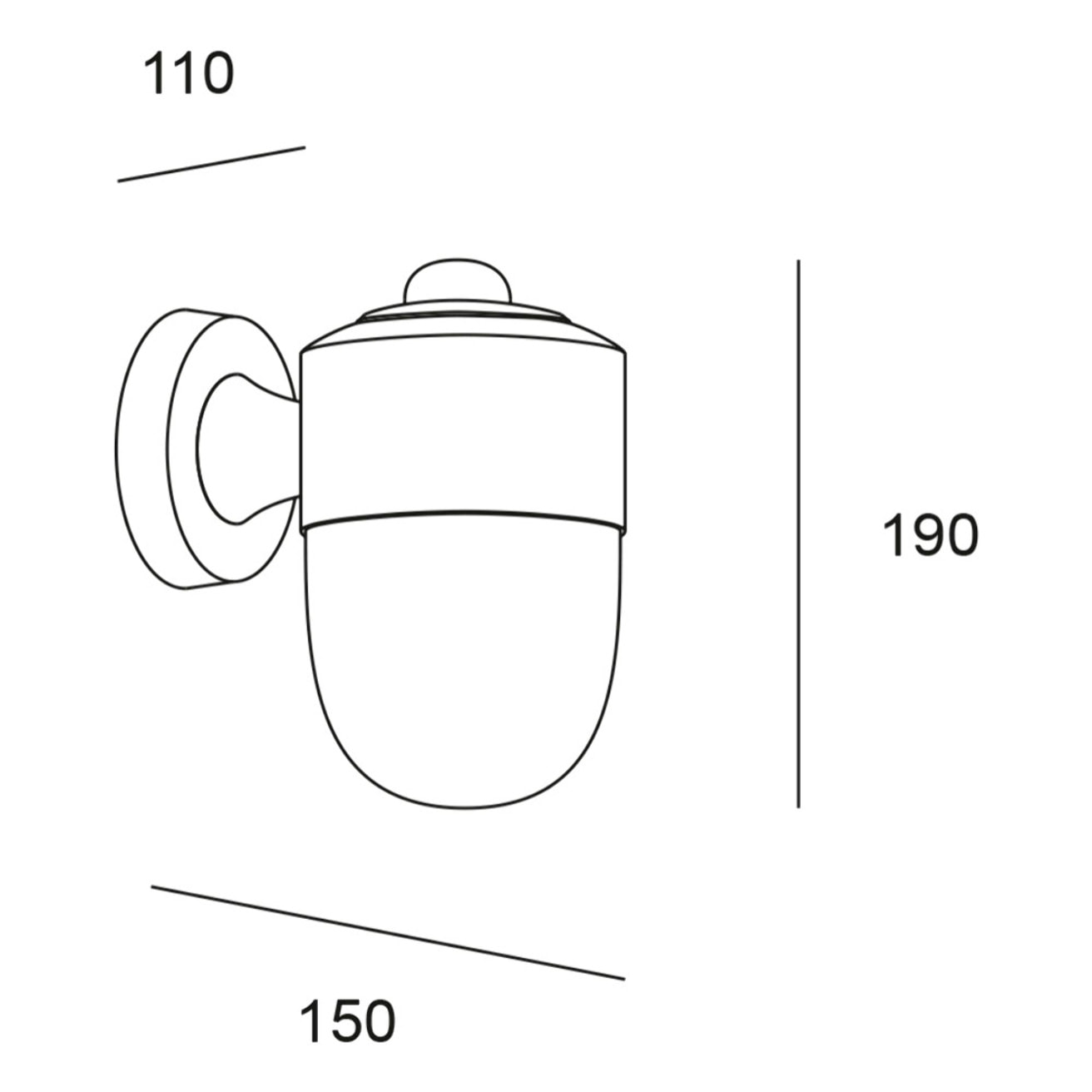 Forlight Alan aplique en negro para bombilla E27