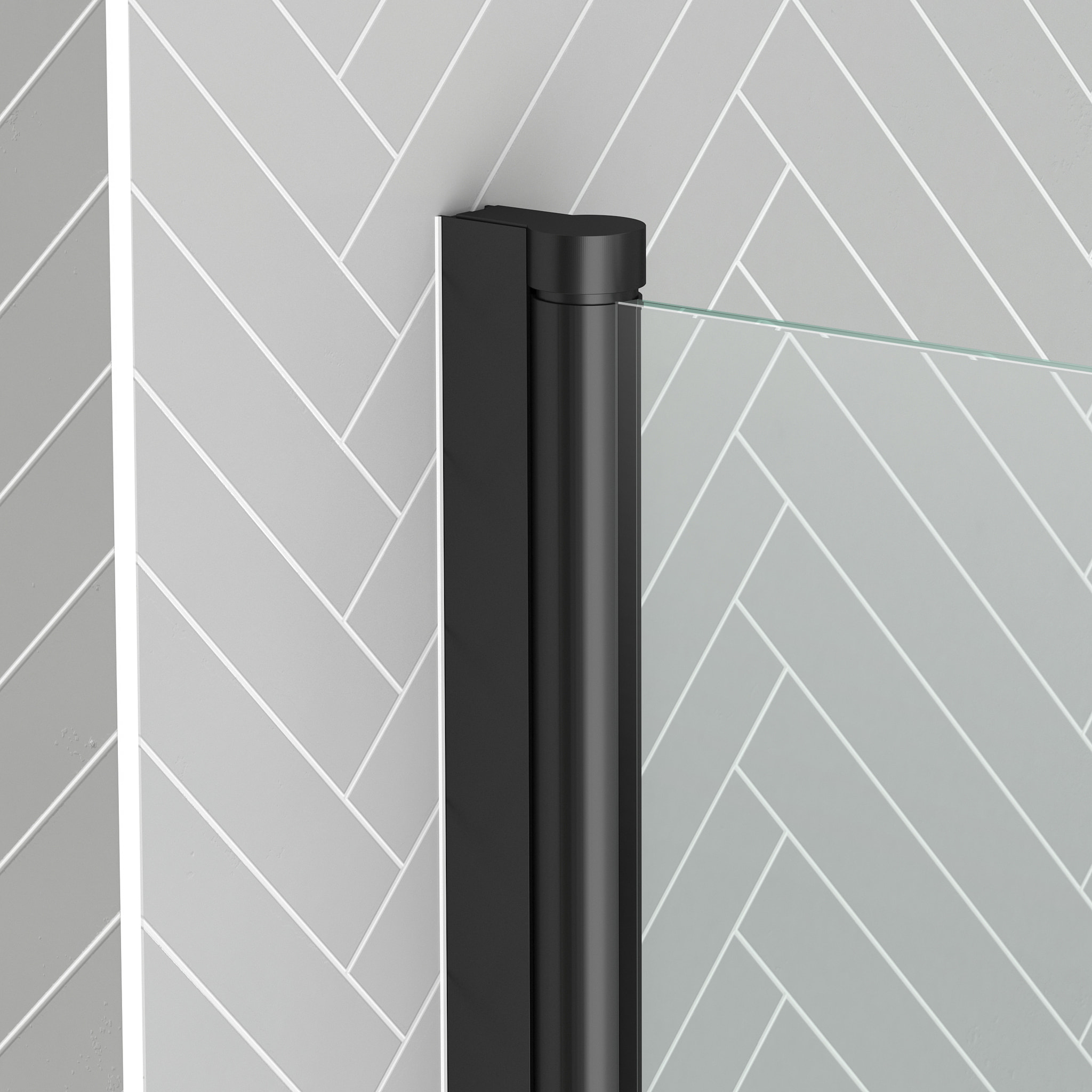 Pare baignoire Rabattable 70x120cm - Profilé Noir Mat - Verre Trempé 4mm - ELEMENTARY