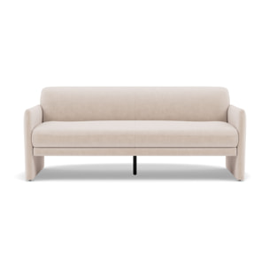 Mathis - Canapé convertible clic-clac 3 places en velours côtelé - Beige
