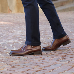 Zapatos Monkstrapa para Hombre - Duca di Morrone Daniel Leather Brown