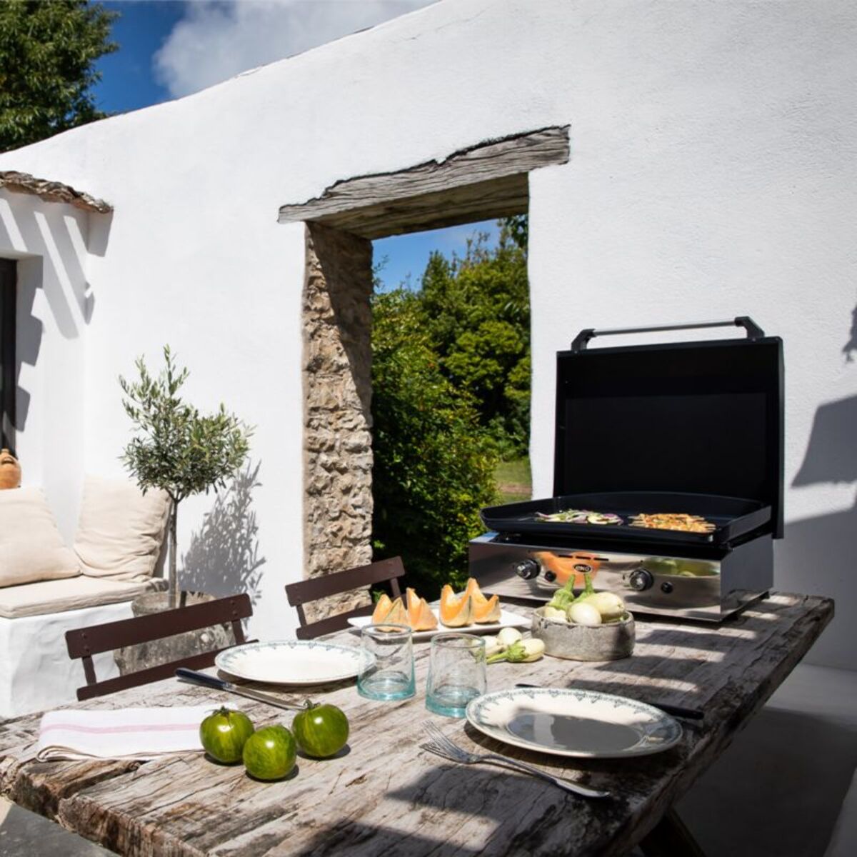 Plancha gaz ENO Initial 50 Inox 2 brûleurs à poser, 47x36 cm