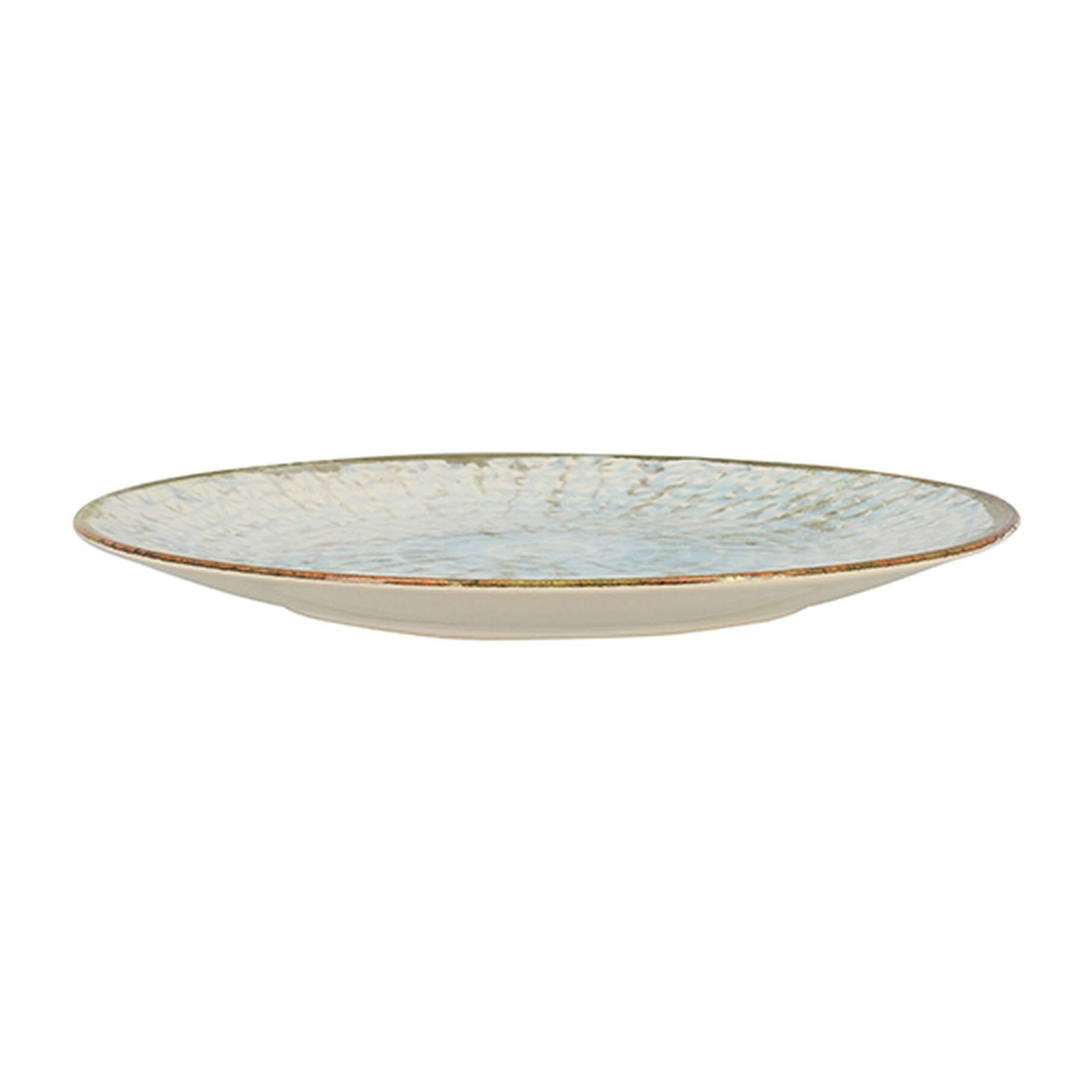 Lot de 6 assiettes plates 26cm en faience bleu et blanc MINERAL